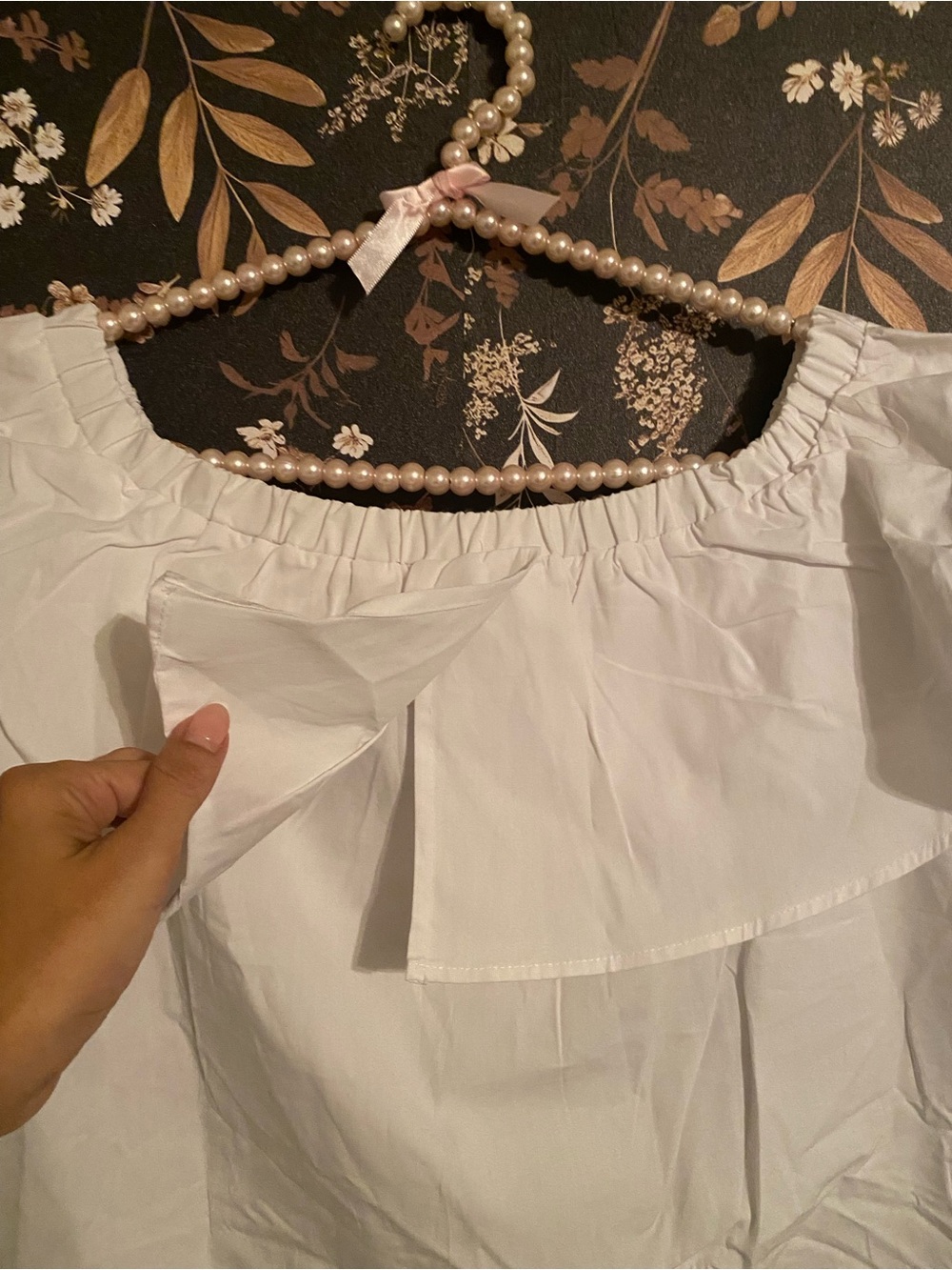 Mango White Off-Shoulder Ruffle Tunic - Picture 4 of 5